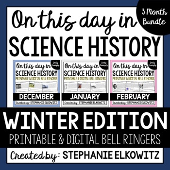 Preview of Winter Science History Bell Ringers | Printable & Digital