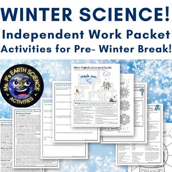 Preview of Winter Science Independent Work Packet- Winter and Snow Science Activities