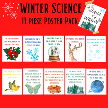 Preview of Winter Science Poster Pack-Classroom Decor Set-STEM Chemistry Biology