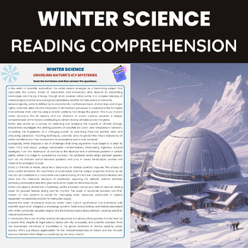 Preview of Winter Science Reading Comprehension Worksheet | The Science of Winter
