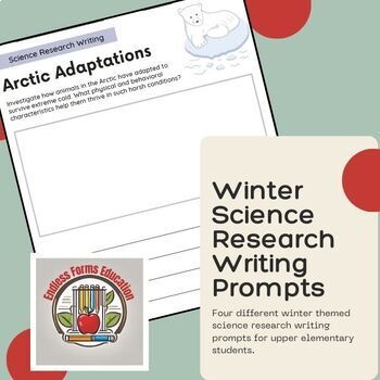 Preview of Winter Science Research Writing Activity for Upper Elementary (Printable)