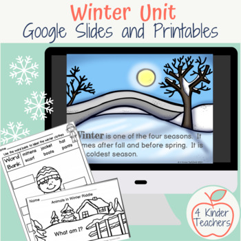 Preview of Winter Science Unit: Winter Weather, Animals in Winter, Winter Activities...