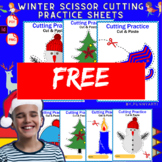 Winter Scissor Cutting Practice Sheets,Scissor skill activities for preschool.