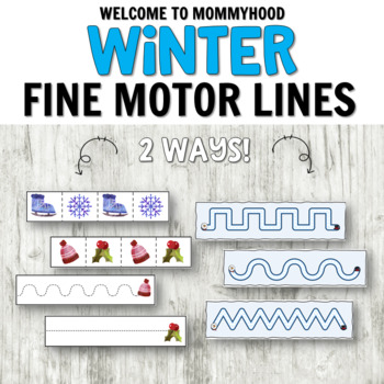 Preview of Winter Scissor Strips for Cutting Practice or Tracing for Preschool