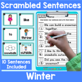 Winter Writing Activity Scrambled Sentences Center