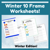 Winter Season 10 Frame Counting Worksheets: Mittens and Ho