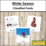 Winter Season - Montessori 3-Part Cards - Vocabulary, ESL