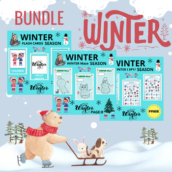 Preview of Winter Season Bundle December Printable Worksheets For Kids