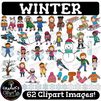 Winter Clipart Set for Holiday Activities Bulletin Board Clip Art ...