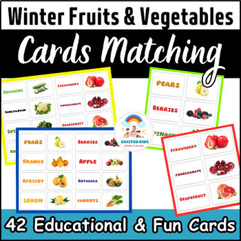 Preview of Winter Season Matching Cards | 21 Types of Fruits & Vegetables