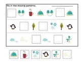 Winter Season themed Fill in the Missing Pattern preschool