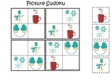 Winter Season themed Picture Sudoku preschool learning gam