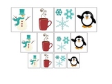 Winter Season themed Size Sorting preschool learning game.