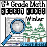 Winter Secret Code Math Worksheets 5th Grade Common Core