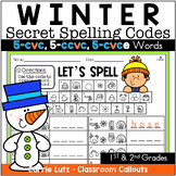 Winter Secret Spelling Codes - CVC, CVCe and CVCC Ending Blends