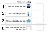 Winter Sensory Bag Steps and Communication Board