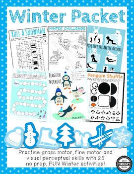 Preview of Winter Sensory Motor Packet - Fine, Gross and Visual Motor Activities