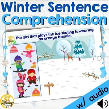 Preview of Winter Sentence Auditory Comprehension Boom Cards