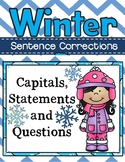 Winter Sentence Corrections Mini-Packet (Capitals, Stateme