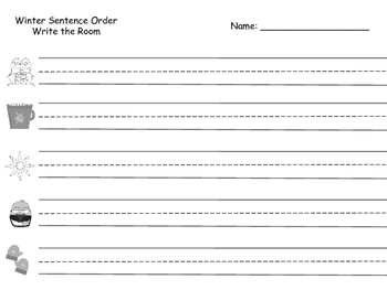 Winter Sentence Order Writing Center by Klever Kiddos | TpT