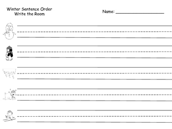 Winter Sentence Order Writing Center by Klever Kiddos | TPT