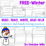 Winter Sentence Writing Read, Trace, Glue, and Draw FREE