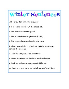 sentence winter wonders wonderland collection