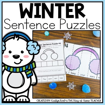 Preview of Winter Sentences | Scrambled Puzzles and Worksheets | Vocabulary Activities