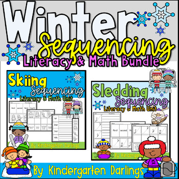 Preview of Winter Sequencing Worksheets for Kindergarten and First Grade Bundle
