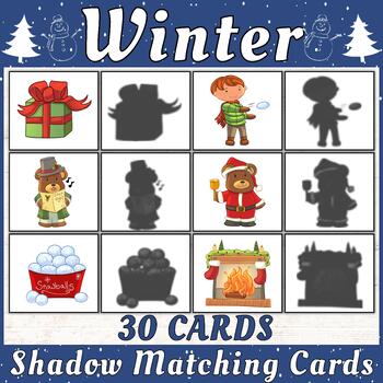 Preview of Winter Shadow Matching Montessori for Preschool and Toddlers December Activity