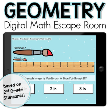 Preview of Interactive Measurement and Shapes Math Escape Room: Digital Game Google Slides