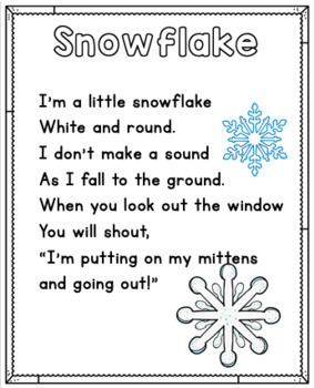 Winter Shared Reading Poems by Kindergarten Is Crazy | TpT