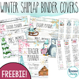 Winter Shiplap Teacher Binder Covers and Spines | Editable