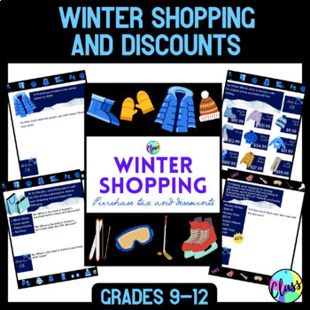 Preview of Winter Shopping and Discounts High School Math | November and December