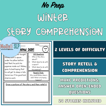 Preview of Winter Short Story Comprehension: 2 Levels of Difficulty