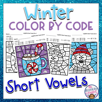 Preview of Winter Short Vowel Sounds Color By Code