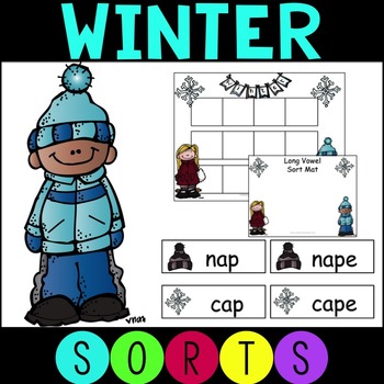 Preview of Winter Word Sorts CVC and CVCe words
