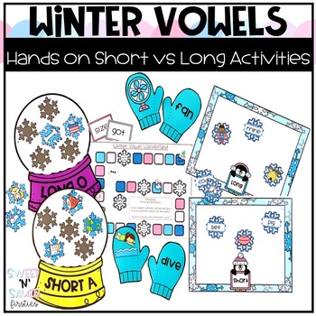 Preview of Winter Short vs Long Vowel Activities