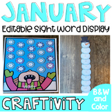 January Editable Sight Word Craft | Winter Craftivity Activities