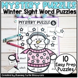 Winter Mystery Puzzles, 1st Grade and Kindergarten Sight W