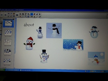 Preview of Winter Sight Word SmartBoard Center