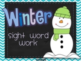 Winter Sight Word Word Work