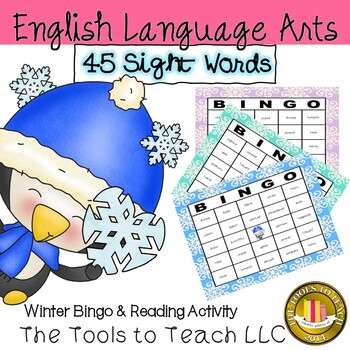 Preview of Winter Bingo 45 Sight Words Reading Game No Prep