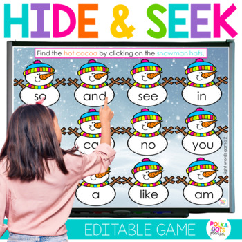Preview of Winter Snowman Hide and Seek Games | Phonics & Sight Words Practice Activities