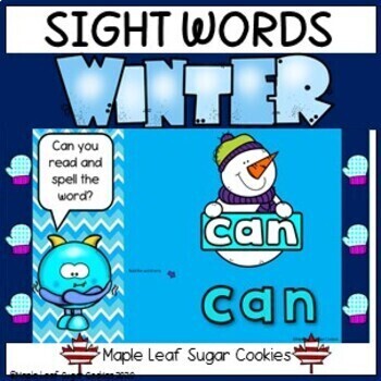 Preview of Winter Sight Words !! ** Build a Sight Word ** Moveable Letters ** Google Slides