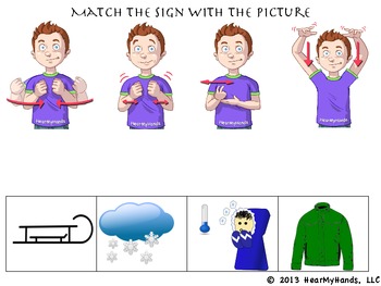 Preview of Winter Sign Language Packet
