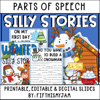 Preview of Winter Silly Stories | Parts of Speech | Digital Included