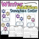 Winter Addition Worksheets for Kindergarten Math Center Activity