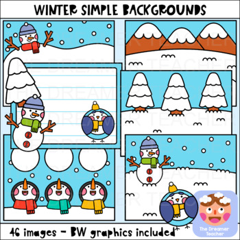 Preview of Winter Simple Backgrounds Clipart