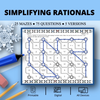 Preview of Winter: Simplifying Rational Expressions Maze Activity